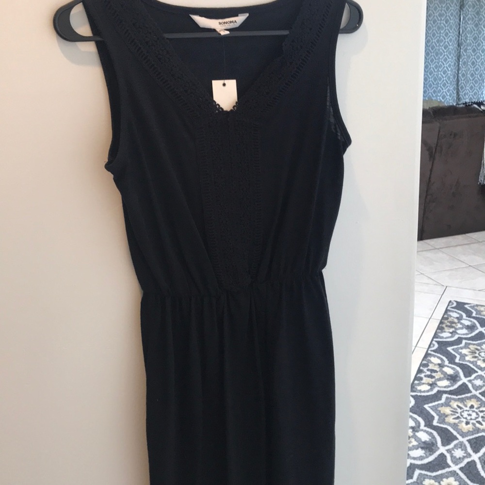 Black mini cotton dress